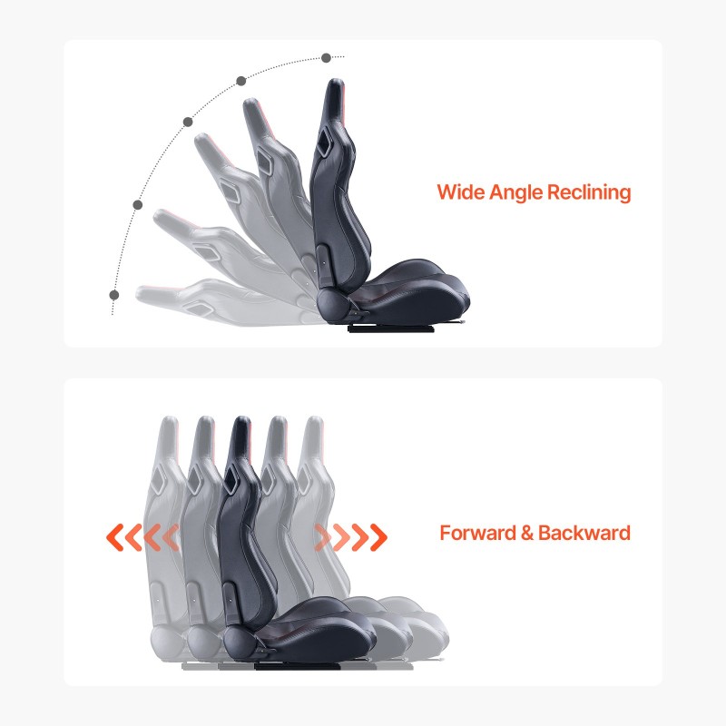 Kilpaistuimet PVC-nahka 590 x 560 x 960 mm 2 kpl etuistuinpaikoille