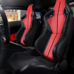 Kilpaistuimet PVC-nahka 590 x 560 x 960 mm 2 kpl etuistuinpaikoille