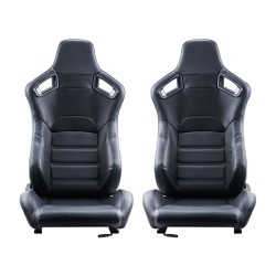 Kilpaistuimet PVC-nahkaverhoilulla 2 kpl etuistuimeksi säädettävällä selkänojalla