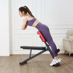 Harjoituspenkki säädettävä taitettava hiiliteräs 150 kg kantavuus musta punainen