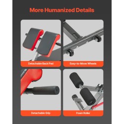 Harjoituspenkki hiiliteräsrunko monikäyttöinen säädettävä taittuva irrotettava selkätyyny siirtopyörillä