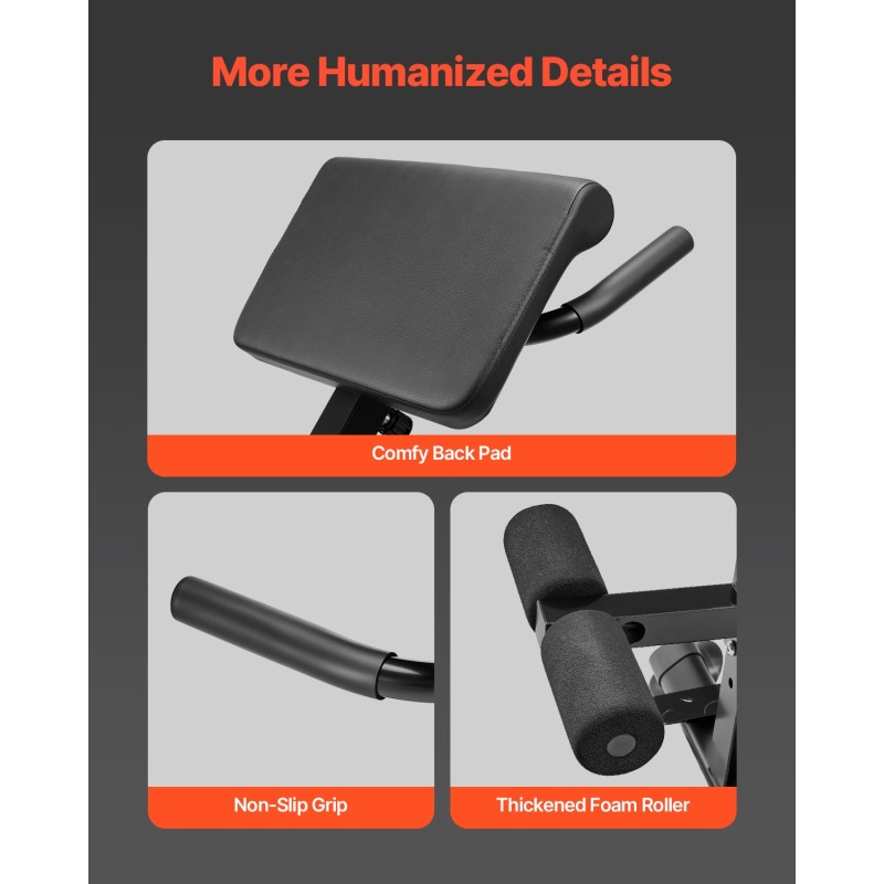 Selänojennuspenkki säädettävä kokoon taitettava hiiliteräs kantavuus 113 kiloa musta