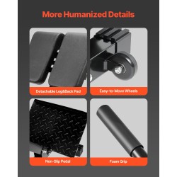 Roomalainen selkäpenkki säädettävä hiiliteräksinen taitettava 158 kg kuormankesto musta punainen kuljetuspyörillä