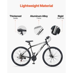 Maastopyörä alumiiniseosrunko 29 tuuman renkailla 21 vaihdetta etujousitus kaksoislevyjarrut