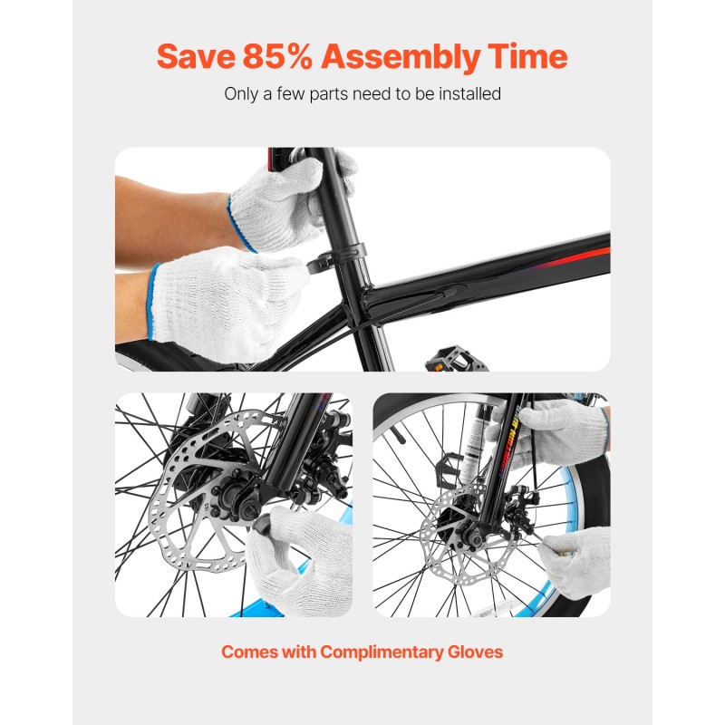 20-tuumainen maastopyörä korkean hiilipitoisuuden teräsrunko leveät renkaat 7-vaihteinen vääntövaihde kaksoislevyjarrut