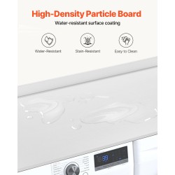 Työtaso pesukoneen ja kuivausrummun päälle 1370x700 mm 15 mm P2 valkoinen