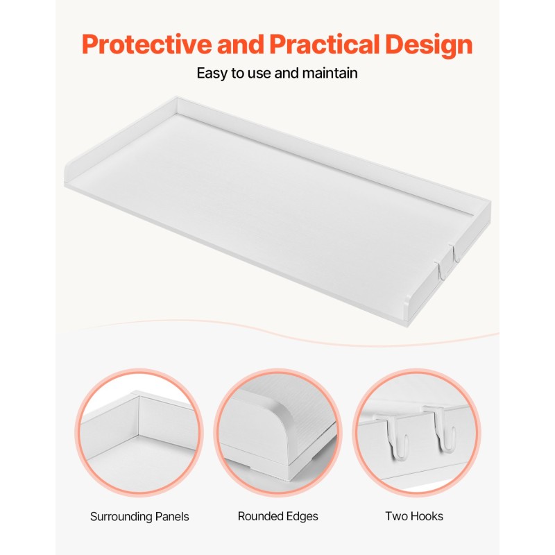 Työtaso pesukoneen ja kuivausrummun päälle 1370x700 mm 15 mm P2 valkoinen