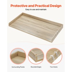 Työtaso pesukoneen ja kuivausrummun päälle 1370x700mm 15mm P2-lastulevy tammi