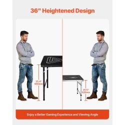 Taitettava 240 cm olutpongin pöytä MDF-melamiinipintainen sisältää 6 pingispalloa kantavuus 30 kg