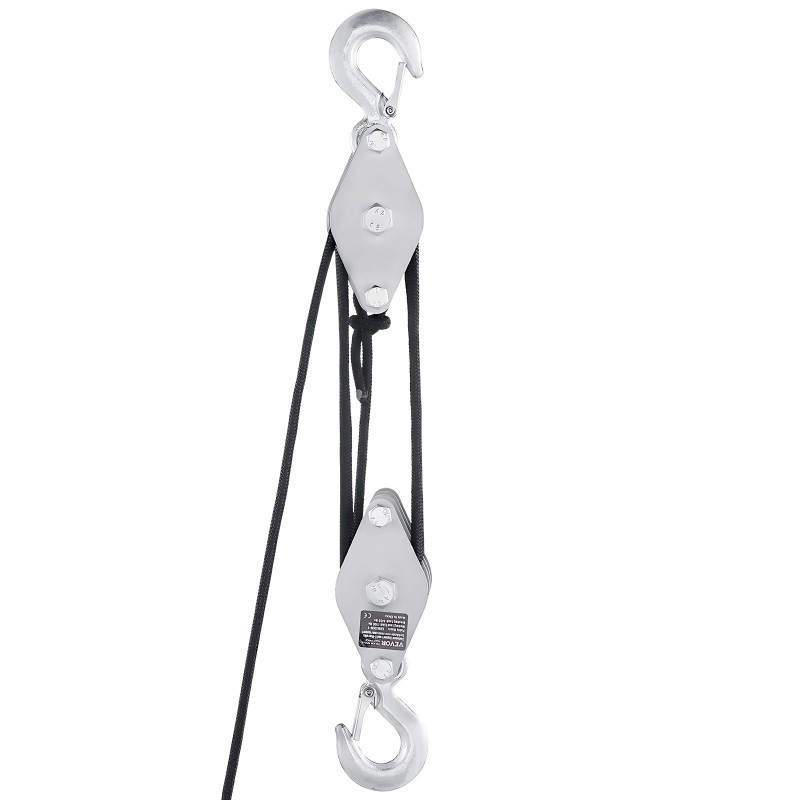 Köysitalja sinkitty teräs 500 kg nostokyky 30 m polyesteriköysi 6 mm