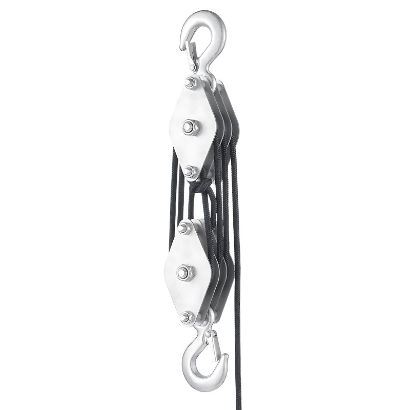 Köysitalja sinkitty teräs 500 kg nostokyky 30 m polyesteriköysi 6 mm