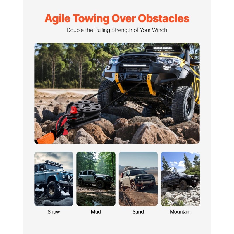 Taljapyörä teräs korroosiosuojattu 15 t työkuorma 10–14 mm köysille urallinen