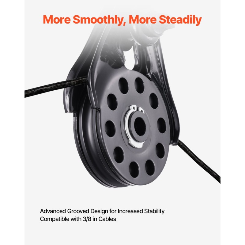 Teräksinen uritettu lohkotalja 7,3 t työkuorma 14,5 t murtolujuus 3/8 tuuman köydelle