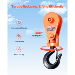 Taljalohko 2 t nimelliskuorma seosteräs 360 astetta kääntyvä koukku
