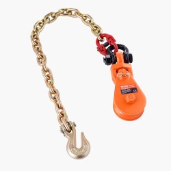 Vinssipyörä seosteräksinen 2 t työkuorma G80 metalliketju 0 6 m 74 mm pyörä