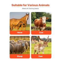 Karja-harjain 3 kpl PBT-harjakset PP-sylinteri 43,5 x 19 cm eläinten hoitoon