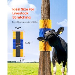 Karjaharja muovinen runko pehmeät harjakset 43,5 senttimetriä yksi kappale eläimille