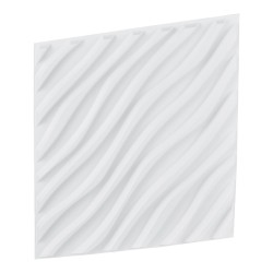 Kolmiulotteiset PVC-seinäpaneelit sisäkäyttöön 12 paneelia mattavalkoinen 500x500 mm