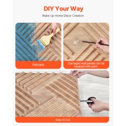 Seinäpaneelit PVC-muovi kolmiulotteiset rimakuviolliset vaalea puusävy 12 kpl 2,97 m²