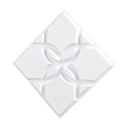 Kolmiulotteiset PVC-muoviset seinäpaneelit 33 kpl 300 x 300 mm mattavalkoinen kukkakuvio