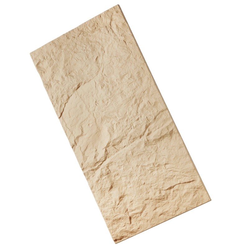 Seinäpaneelit 3D-teksturoitu PU-materiaali 4 kpl 1200x600x30 mm 2,97 m² kivikeltainen