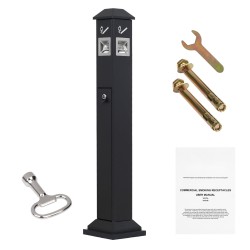 Tupakantumien keräysastia sinkitty teräs vapaasti seisova nelisivuinen 210x210x1080 mm musta