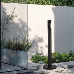 Sylinterimallinen tumppiastia ulkokäyttöön musta galvanoitu teräs 320 mm