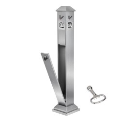 Tupakantumrasia 201 ruostumatonta terästä neliömalli ulkokäyttöön 210x210x1080 mm