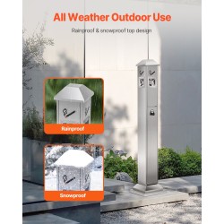 Tupakantumrasia 201-ruostumatonta terästä neliömalli ulkokäyttöön 210x210x1080 mm