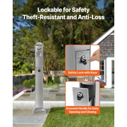 Tupakantumrasia 201-ruostumatonta terästä neliömalli ulkokäyttöön 210x210x1080 mm