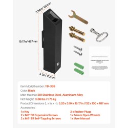 Seinäasennettava tupakantumien keräysastia ruostumaton teräs ja alumiiniseos lukittava musta