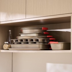 Leivontavuokasetti 10-osainen hiiliteräksinen tarttumaton teflonpinnoite kulta