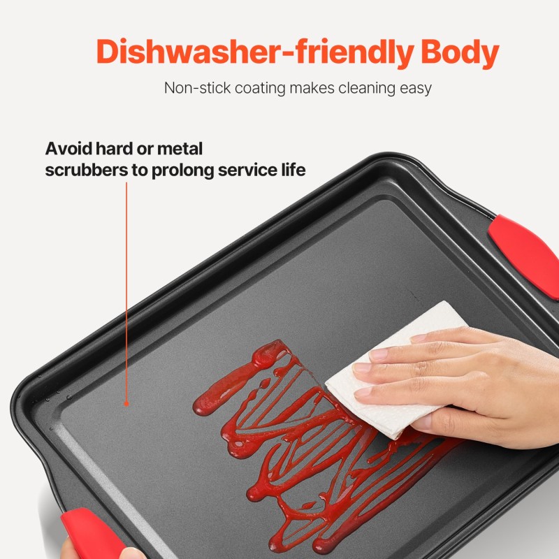 Uunivuokasetti 10-osainen hiiliteräksinen tarttumattomalla Teflon-pinnoitteella 7 suorakulmaista ja 3 pyöreää vuokaa