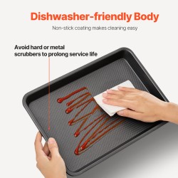 Leivontasetti 3-osainen hiiliteräksinen tarttumaton silikonikahvoilla erikokoisilla uunivuokilla