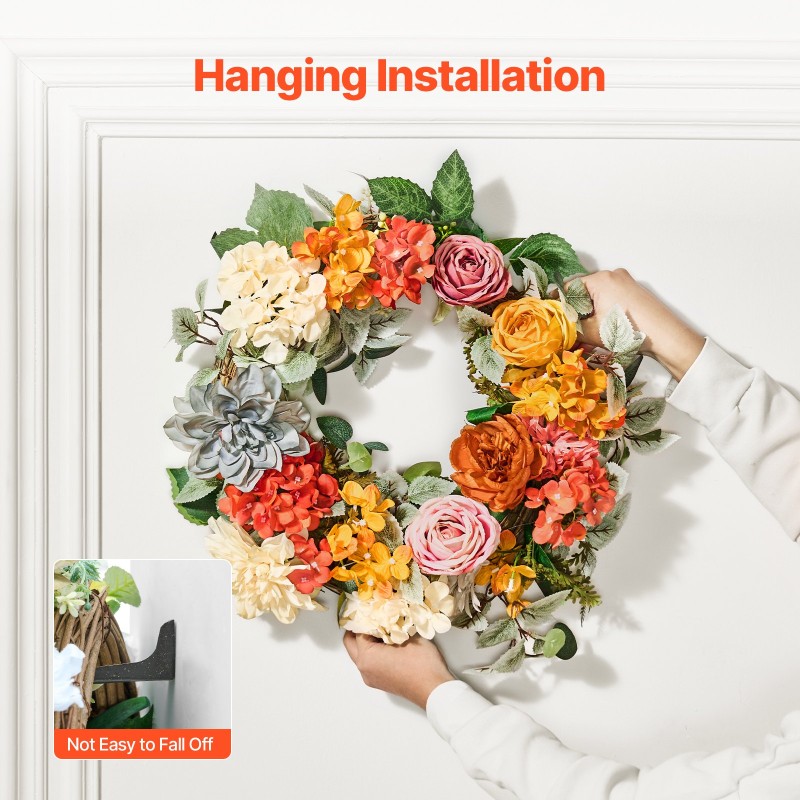 Koristuseppele silkkikukilla pajupohjalla 61 cm halkaisija sisä ja ulkokäyttöön