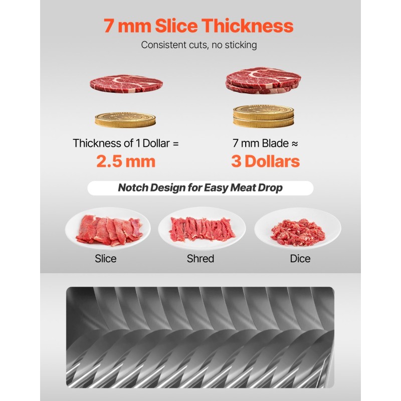 Lihaleikkurin teräsarja 26 terää ruostumatonta terästä 7 mm