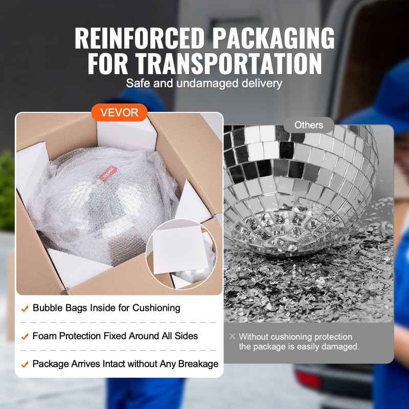 Peilidiscopallo lasi ja vaahtoydin halkaisija 406 mm hopea hiiliteräs ripustuslenkki