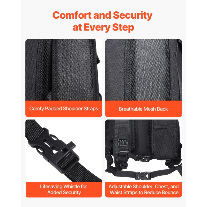 Juomareppu 25L vedenpitävä 150D polyesteri 2L juomasäiliöllä musta