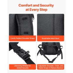 Juomareppu vedenpitävä polyesteri 15 l 3 l juomarakolla vaellukseen