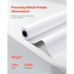 Piirustuspaperirulla puumassa 609,6 mm 2 rullaa arkkitehti- ja insinööripiirustuksiin