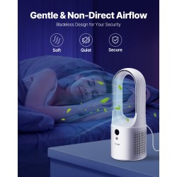 Terätön pöytätuuletin 7W USB-virtalla 6 nopeustasoa hiljainen kompakti LCD-näytöllä