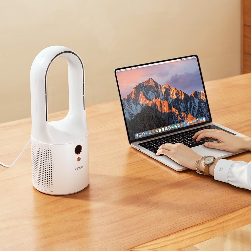 Terätön pöytätuuletin 7W USB-virtalla 6 nopeustasoa hiljainen kompakti LCD-näytöllä