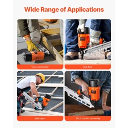 Paineilmakäyttöinen alumiininen kehysnaulain 21 asteen 50–90 mm nauloille 60 kpl