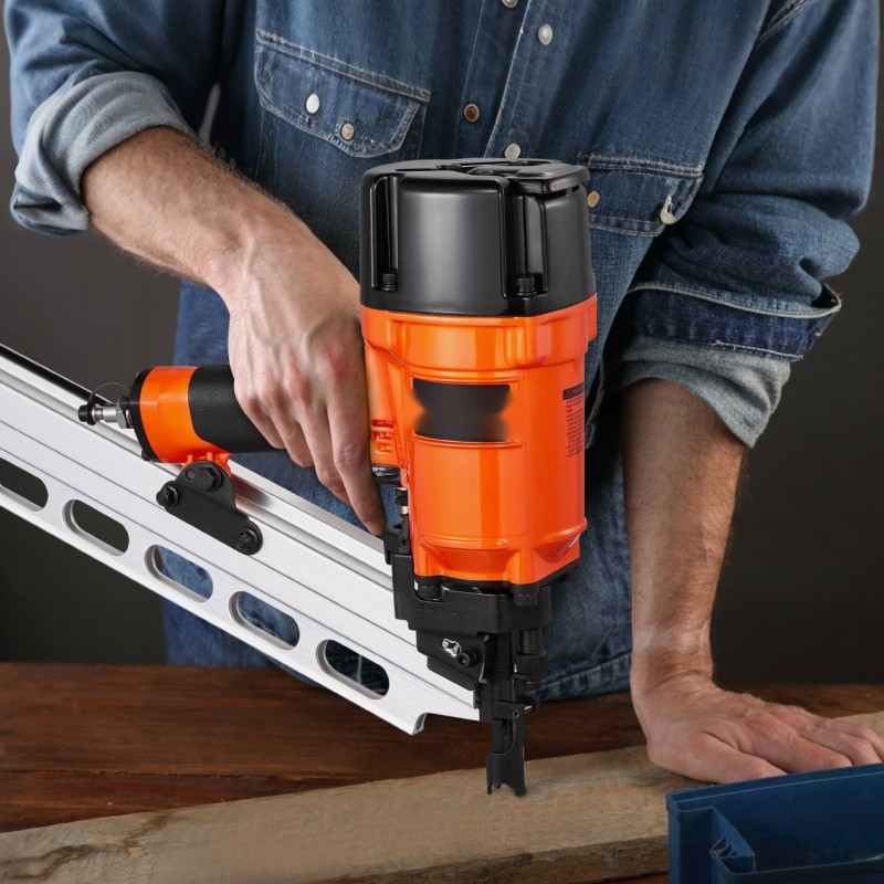 Paineilmakäyttöinen alumiininen kehysnaulain 21 asteen 50–90 mm nauloille 60 kpl