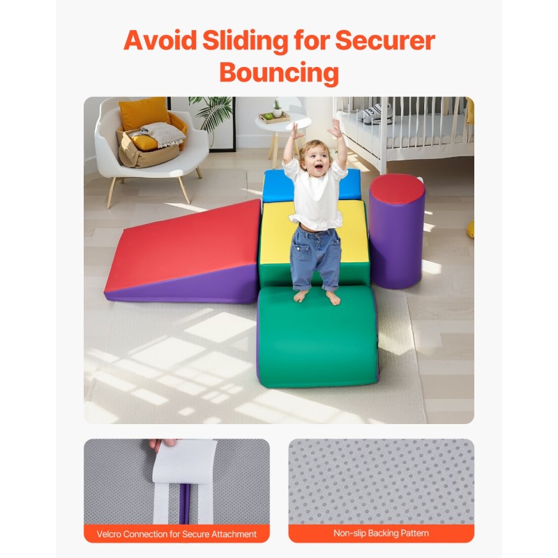 Kiipeily- ja ryömintäsetti 5-osainen vaahtomuovinen PU-nahkapintainen 6–36 kk