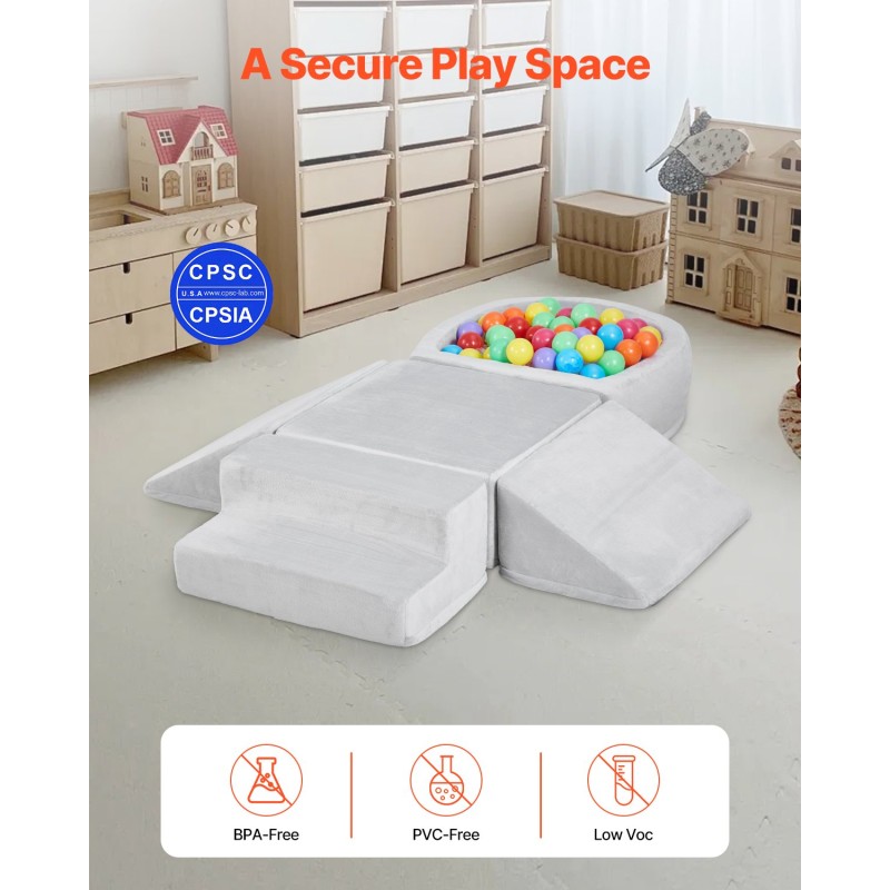 Pehmopalikkasetti viisi-osainen kristallisamettipäällinen korkeatiheyksinen vaahtosisus vauvoille ja taaperoille pallomeri