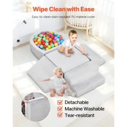 Pehmopalikkasetti viisi-osainen kristallisamettipäällinen korkeatiheyksinen vaahtosisus vauvoille ja taaperoille pallomeri