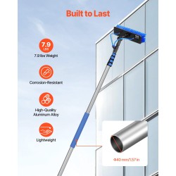 Teleskooppivarsi alumiiniseos 1785–7345 mm 180° kääntyvä harjapää 2 vesisuutinta 20 m letku