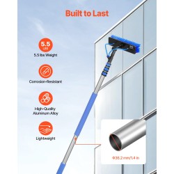 Vesiharjatelinetanko alumiiniseosvarsi pituus 1167–3600 mm 20 m letku 180 asteen kääntyvä harjapää