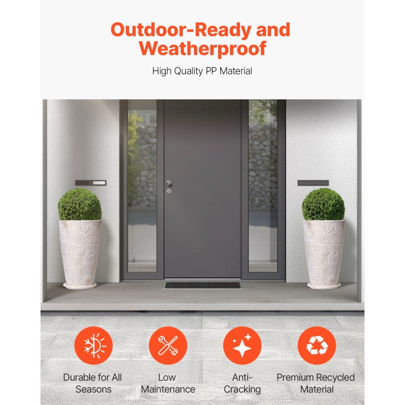 Korkeat ulkoruukut PP-muovi 2 kpl 33x33x53 cm kivipintaiset beige kultareunus